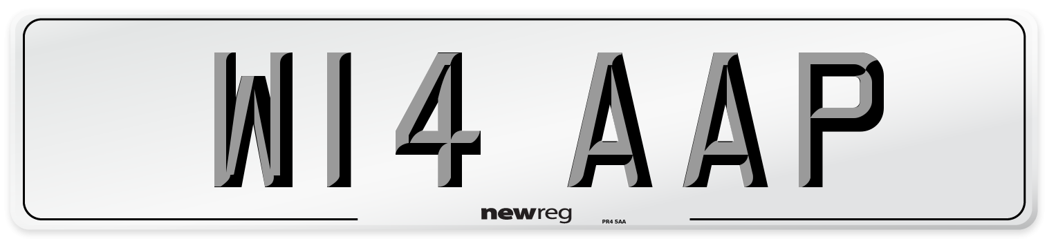 W14 AAP Number Plate from New Reg